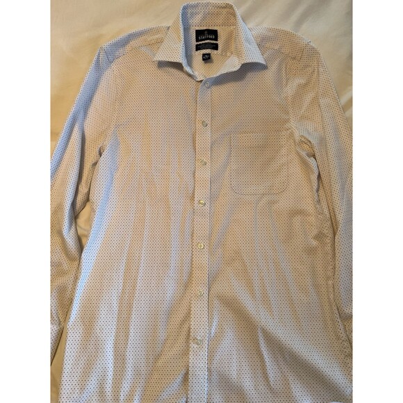 Stafford Slim Fit Dress Shirt Men's Medium Geometeric, Sweat Repellent 15-15.5 - Picture 2 of 7